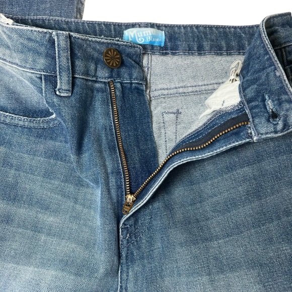 Show Me Your Mumu Blue Brooklyn High Rise Distressed Fringe Ankle Jeans Size 27 - Picture 10 of 13